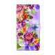 For Samsung Galaxy S24+ 5G Crystal-Like Painted Vegan Leather Phone Case(Fresh Flowers)