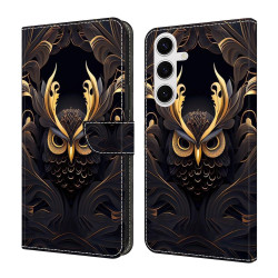 For Samsung Galaxy S24+ 5G Crystal-Like Painted Vegan Leather Phone Case(Mystic Owl)