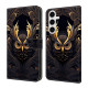 For Samsung Galaxy S24+ 5G Crystal-Like Painted Vegan Leather Phone Case(Mystic Owl)
