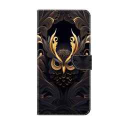 For Samsung Galaxy S24+ 5G Crystal-Like Painted Vegan Leather Phone Case(Mystic Owl)