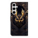 For Samsung Galaxy S24+ 5G Crystal-Like Painted Vegan Leather Phone Case(Mystic Owl)