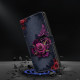 For Samsung Galaxy S24+ 5G Crystal-Like Painted Vegan Leather Phone Case(Red Purple Flowers)
