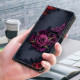 For Samsung Galaxy S24+ 5G Crystal-Like Painted Vegan Leather Phone Case(Red Purple Flowers)