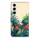 For Samsung Galaxy S24+ 5G Crystal-Like Painted Vegan Leather Phone Case(Many Leaves)