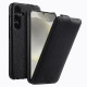 For Samsung Galaxy S24+ 5G melkco Litchi Texture Vertical Flip Magnetic Genuine Leather Phone Case(Black)
