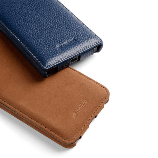 For Samsung Galaxy S24+ 5G melkco Litchi Texture Vertical Flip Magnetic Genuine Leather Phone Case(Dark Blue)