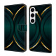 For Samsung Galaxy S24+ 5G Crystal-Like Painted Vegan Leather Phone Case(Gold Rimmed Outline)
