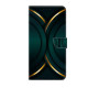 For Samsung Galaxy S24+ 5G Crystal-Like Painted Vegan Leather Phone Case(Gold Rimmed Outline)
