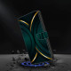 For Samsung Galaxy S24+ 5G Crystal-Like Painted Vegan Leather Phone Case(Gold Rimmed Outline)