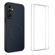 For Samsung Galaxy S24+ 5G WANLONFENG TQ1 Series Magnetic Carbon Fiber Texture Phone Case with 2pcs Screen Films(Sapphire Blue)