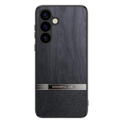 For Samsung Galaxy S24+ 5G Bionic Tree Texture Full Coverage Phone Case(Black)