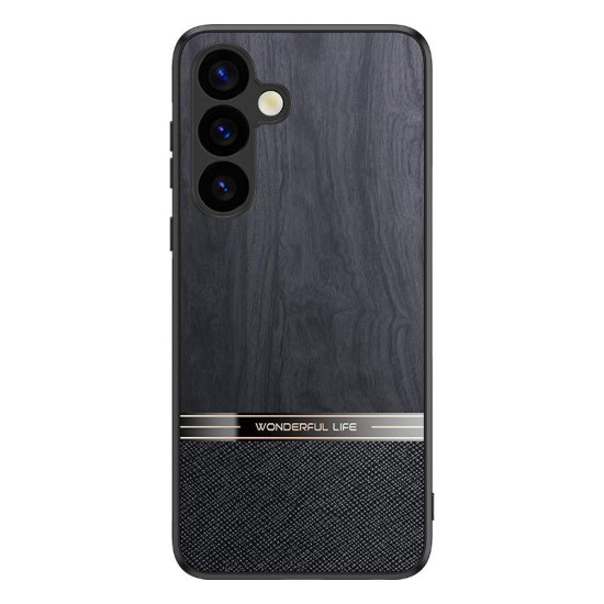 For Samsung Galaxy S24+ 5G Bionic Tree Texture Full Coverage Phone Case(Black)