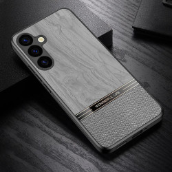 For Samsung Galaxy S24+ 5G Bionic Tree Texture Full Coverage Phone Case(Grey)