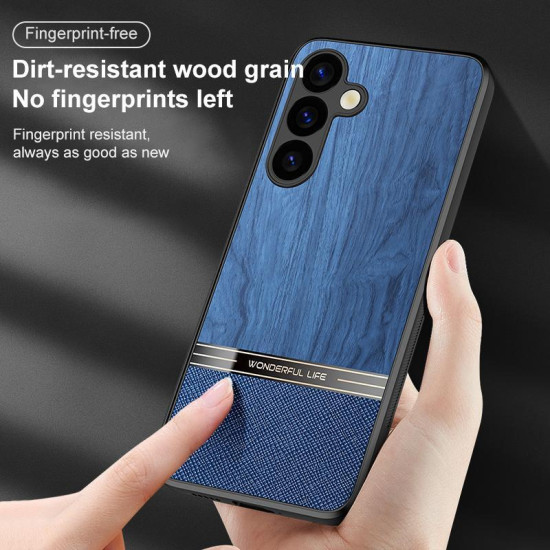 For Samsung Galaxy S24+ 5G Bionic Tree Texture Full Coverage Phone Case(Grey)