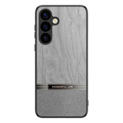 For Samsung Galaxy S24+ 5G Bionic Tree Texture Full Coverage Phone Case(Grey)