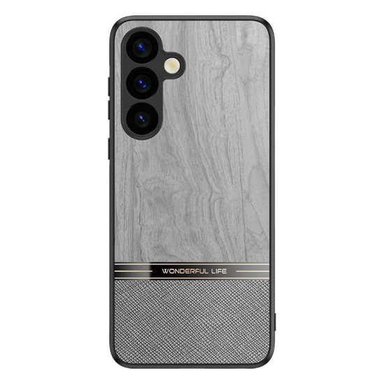 For Samsung Galaxy S24+ 5G Bionic Tree Texture Full Coverage Phone Case(Grey)