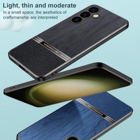 For Samsung Galaxy S24+ 5G Bionic Tree Texture Full Coverage Phone Case(Grey)