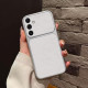 For Samsung Galaxy S24+ 5G Large Window Leather Textured Coated TPU Phone Case(White)