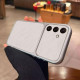 For Samsung Galaxy S24+ 5G Large Window Leather Textured Coated TPU Phone Case(White)