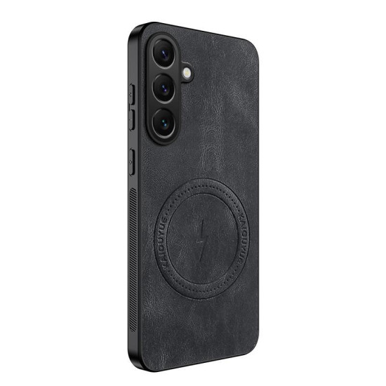 For Samsung Galaxy S24+ 5G WANLONFENG SD Series Nappa Texture Magnetic Phone Case(Black)