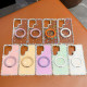 For Samsung Galaxy S24+ 5G Diamond IMD 360 Rotation Magnetic Metal Holder Phone Case with Strap(Love Transparent)