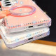 For Samsung Galaxy S24+ 5G Diamond IMD 360 Rotation Magnetic Metal Holder Phone Case with Strap(Stars Transparent)
