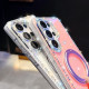 For Samsung Galaxy S24+ 5G Diamond IMD 360 Rotation Magnetic Metal Holder Phone Case with Strap(Glitter Stars)