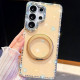 For Samsung Galaxy S24+ 5G Diamond IMD 360 Rotation Magnetic Metal Holder Phone Case(Glitter Light Yellow)