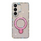 For Samsung Galaxy S24+ 5G Double-Sided IMD Rhinestone Magnetic Holder Shockproof Phone Case(Transparent Glitter)