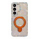 For Samsung Galaxy S24+ 5G Double-Sided IMD Rhinestone Magnetic Holder Shockproof Phone Case(Transparent Love)