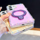 For Samsung Galaxy S24+ 5G Double-Sided IMD Rhinestone Magnetic Holder Shockproof Phone Case(Transparent Stars)