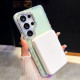 For Samsung Galaxy S24+ 5G Double-Sided IMD Rhinestone Magnetic Holder Shockproof Phone Case(Glitter Pink)