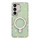 For Samsung Galaxy S24+ 5G Double-Sided IMD Rhinestone Magnetic Holder Shockproof Phone Case(Glitter Green)