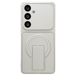 For Galaxy S24+ 5G Instantly Transforms Into 17 Pro Invisible Holder Magnetic Phone Case(Silver)