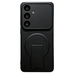 For Galaxy S24+ 5G Instantly Transforms Into 17 Pro Invisible Holder Magnetic Phone Case(Black)