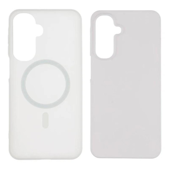 For Galaxy S24+ 5G WANLONFENG Macarons Matte Magnetic Phone Case with 2pcs Screen Films(White)