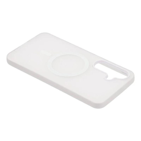 For Galaxy S24+ 5G WANLONFENG Macarons Matte Magnetic Phone Case with 2pcs Screen Films(White)