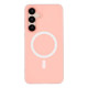 For Galaxy S24+ 5G WANLONFENG Macarons Matte Magnetic Phone Case with 2pcs Screen Films(Pink)