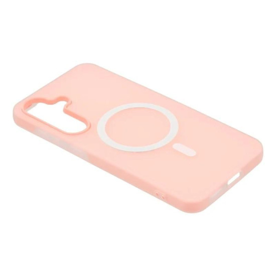 For Galaxy S24+ 5G WANLONFENG Macarons Matte Magnetic Phone Case with 2pcs Screen Films(Pink)