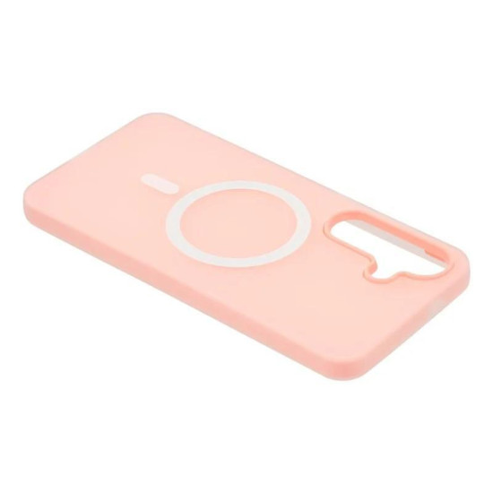 For Galaxy S24+ 5G WANLONFENG Macarons Matte Magnetic Phone Case with 2pcs Screen Films(Pink)