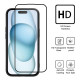 For Galaxy S24+ 5G WANLONFENG Macarons Matte Magnetic Phone Case with 2pcs Screen Films(Black)