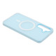 For Galaxy S24+ 5G WANLONFENG Macarons Matte Magnetic Phone Case with 2pcs Screen Films(Blue)