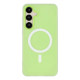 For Galaxy S24+ 5G WANLONFENG Macarons Matte Magnetic Phone Case with 2pcs Screen Films(Green)