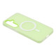 For Galaxy S24+ 5G WANLONFENG Macarons Matte Magnetic Phone Case with 2pcs Screen Films(Green)