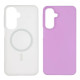 For Galaxy S24+ 5G WANLONFENG Macarons Matte Magnetic Phone Case with 2pcs Screen Films(Purple)