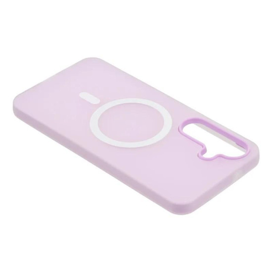 For Galaxy S24+ 5G WANLONFENG Macarons Matte Magnetic Phone Case with 2pcs Screen Films(Purple)