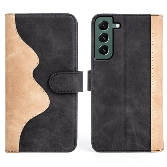 For Samsung Galaxy S23+ 5G Stitching Horizontal Flip Leather Phone Case(Black)