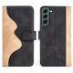 For Samsung Galaxy S23+ 5G Stitching Horizontal Flip Leather Phone Case(Black)