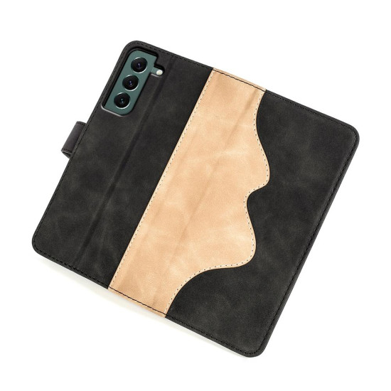 For Samsung Galaxy S23+ 5G Stitching Horizontal Flip Leather Phone Case(Black)