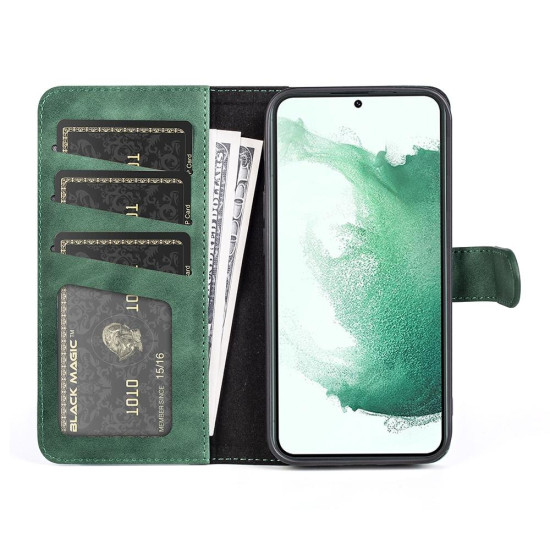 For Samsung Galaxy S23+ 5G Stitching Horizontal Flip Leather Phone Case(Green)